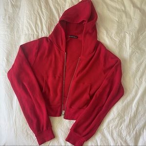 Brandy Melville Cropped Zip-up Hoodie